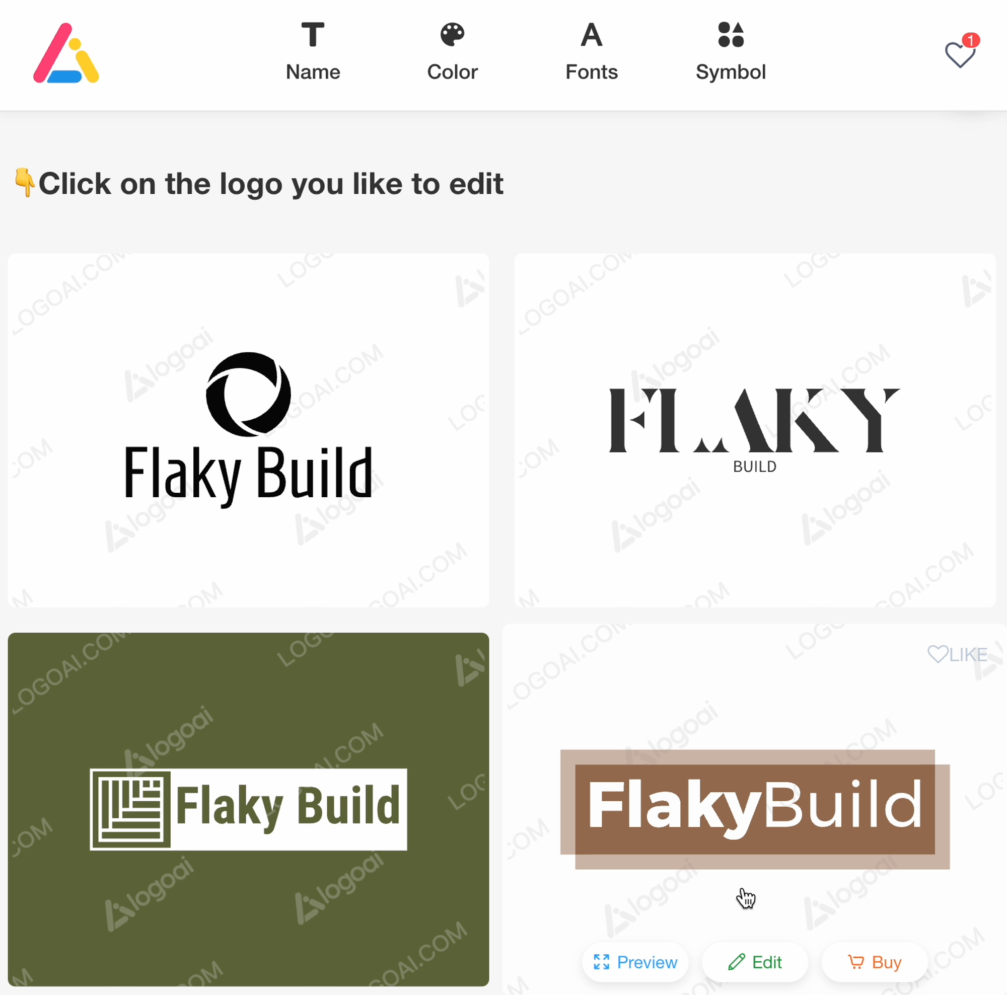 Example logos for Flaky Build in logoai.com
